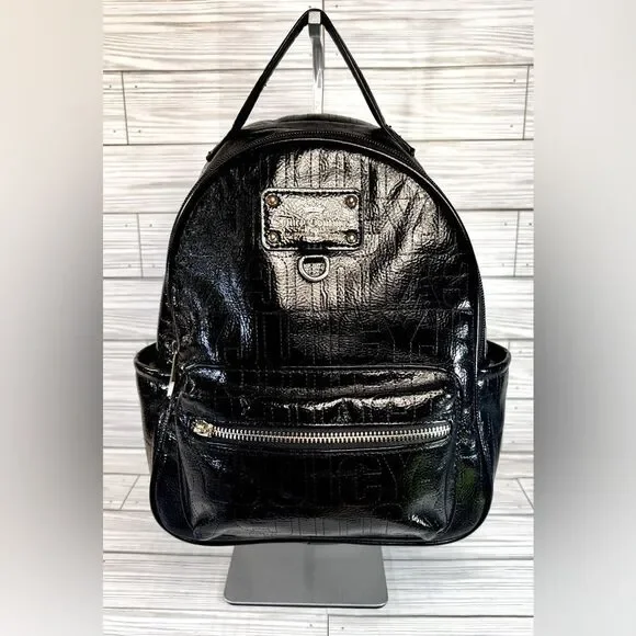 065- Juicy Couture Black Patten Leather Small Backpack - Picture 1 of 11